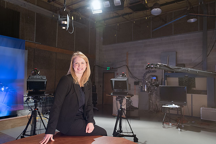 Susi Elkins in a WKAR studio - Photo Dave Trumpiie