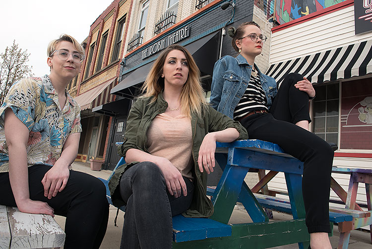 Comedy Coven in front of the Robin Theater - Photo Dave Trumpie