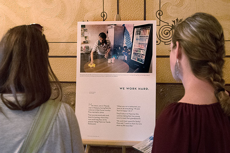 Visitors view work during the Capitol opening of the show-Photo Dave Trumpie