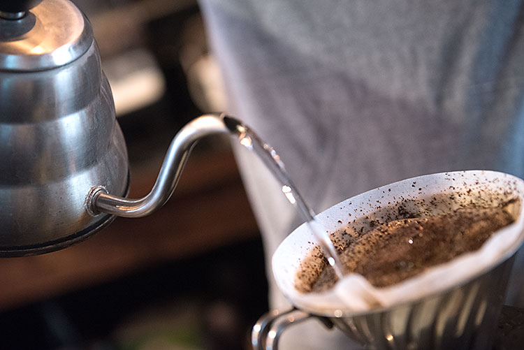 Making pour over coffee at The Crafted Bean - Photo Dave Trumpie
