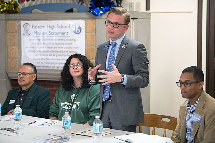 Lansing City Council candidates at Eastern High School - Photo Dave Trumpie