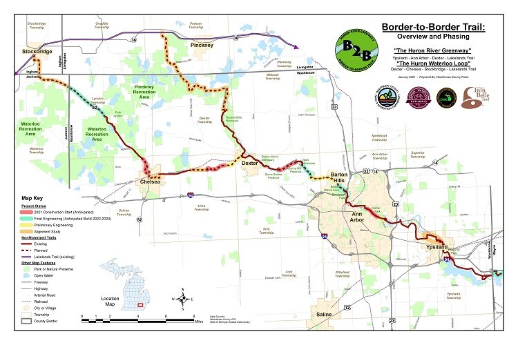 Map of the B2B trail.