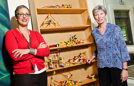 Theresa Angelini and Fran Loosen at Summers-Knoll School