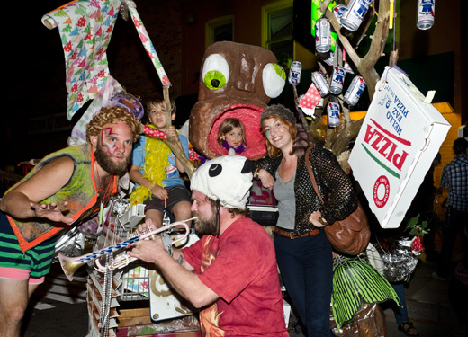 Shopping Carts meet up at the Fleetwood Diner before the race on Main Street