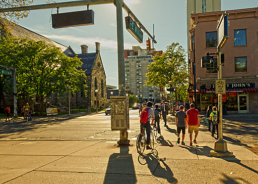 Crossing State Street at the Diag