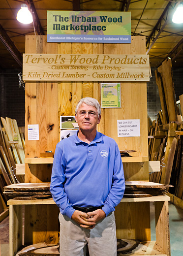 Gary Urick at the Urbanwood Marketplace at the Recycle Ann Arbor Reuse Center