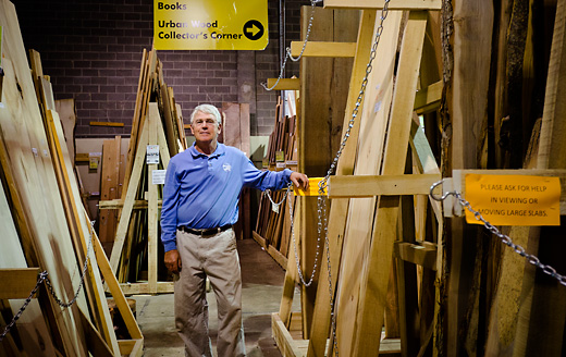 Gary Urick at the Urbanwood Marketplace at the Recycle Ann Arbor Reuse Center