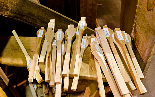 Wooden spoon blanks at the Urbanwood Marketplace at the Recycle Ann Arbor Reuse Center