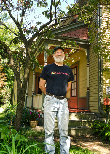Dave Strenski outside his home on Oak Street