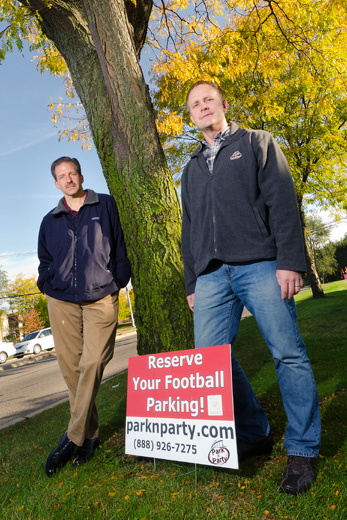 L to R Taylor Bond and Jason Kapica at one of the ParkNParty lots