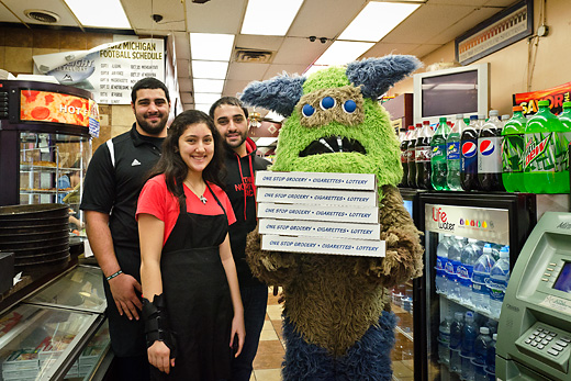 Just a monster getting snacks at The Diag Party Shoppe