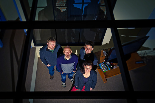 L to R Dave Jansen, John Rubin, Ruth Bradstreet and Jeff Freisthler at Above The Treeline's office