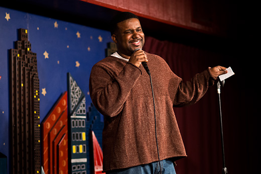 Open mic host Melvin Williams at the Ann Arbor Comedy Showcase