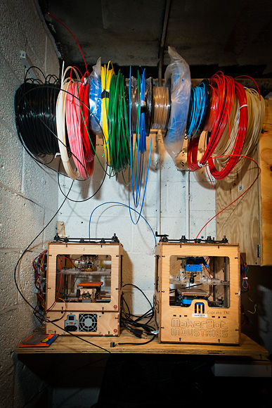 3D printers at the All Hands Active Makerspace in downtown Ann Arbor