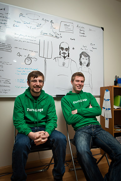 L to R Brad Koch and Jesse Vollmar at the FarmLogs office