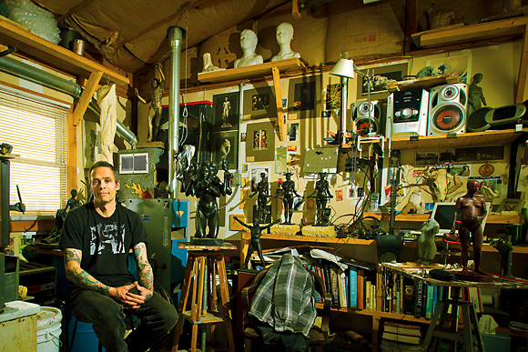 Sculptor Tad McKillop in his Ann Arbor studio