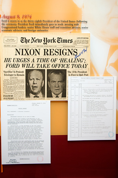 Displays at the Gerald R. Ford Library