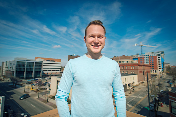 Igor Marfey at Larky's office in downtown Ann Arbor