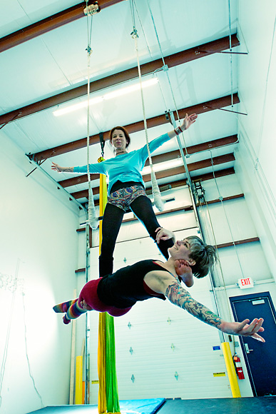Veronica Callan (top) and Katie Livingston at the Ann Arbor Aviary