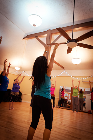 Anuja Rajendra teaching a Bollyfit class in Burns Park