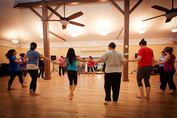 Anuja Rajendra teaching a Bollyfit class in Burns Park