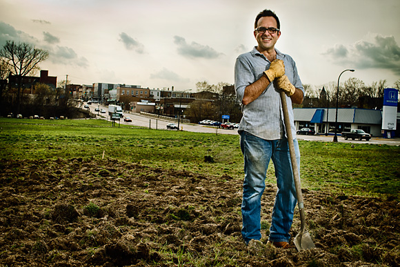 Jeff Clark at the Water Street seed bombing site