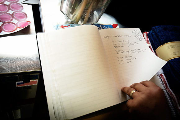 Rob Hess with his ice cream recipe book