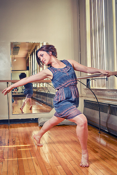 Kathy King warming up at the Riverside Arts Center