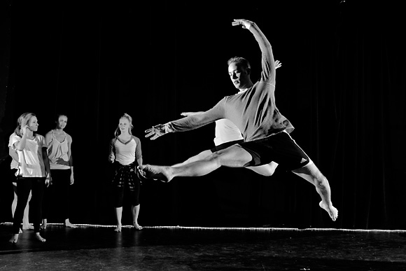 The Michigan Dance Project warms up at the Riverside Art Center
