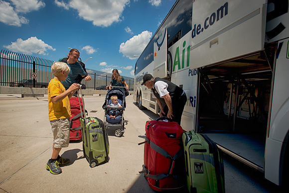 The Ott family arrives at Metro Airport via AirRide