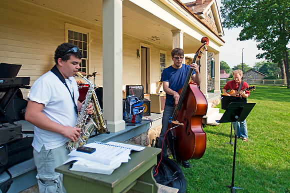 Bassist Dave Sharp and his group at Cobblestone Farm Market