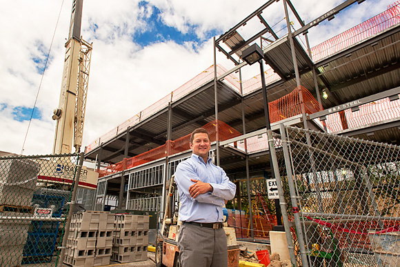 Ryan Buck at the site of the Blake Transit Center expansion