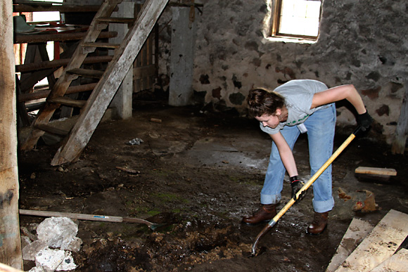 Student working during field school by Ted Ligibel