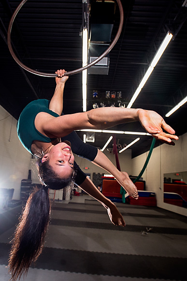 Diane Miller in flight at Ringstar Studio