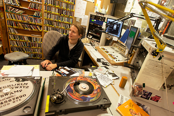 Shelley Salant hosting the local music show on WCBN