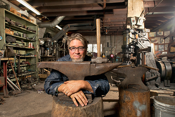 Jim Roth at Scott Lankton's blacksmith studio