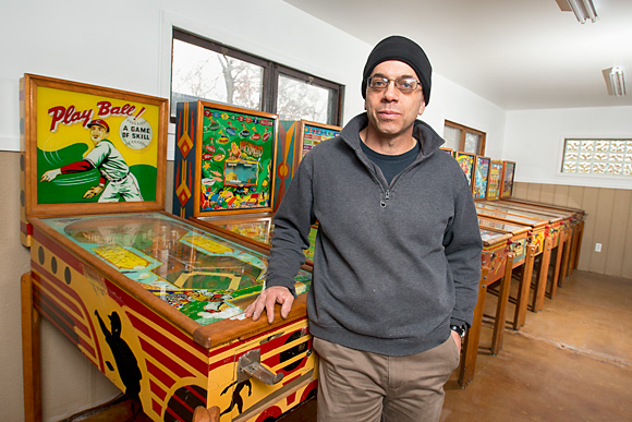 Clay Harrell at the Ann Arbor Pinball Museum