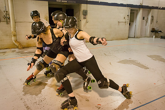 Ann Arbor Derby Dimes practice in Ypsilanti