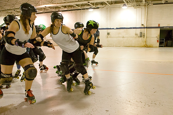 Ann Arbor Derby Dimes practice in Ypsilanti