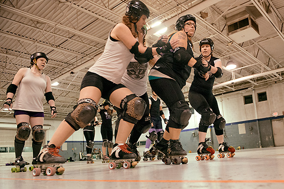 Ann Arbor Derby Dimes practice in Ypsilanti