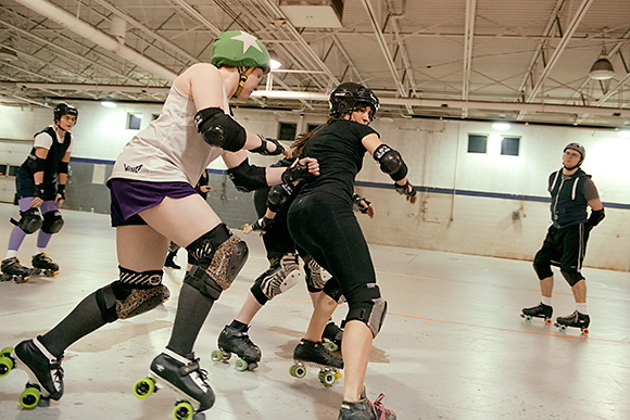 Ann Arbor Derby Dimes practice in Ypsilanti