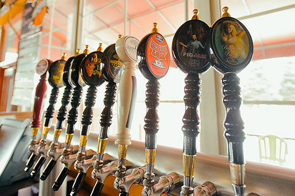 The impressive tap selection at Corner Brewery, Ypsilanti