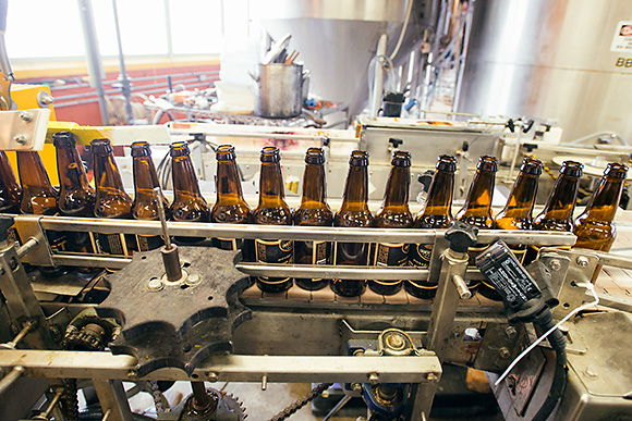 The bottling line at Corner Brewery, Ypsilanti