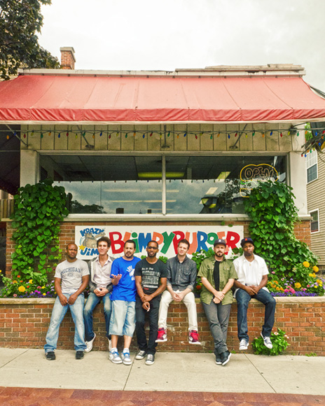 Mayer Hawthorne and the County visiting Krazy Jim's Blimpy Burger before it was torn down by U of M