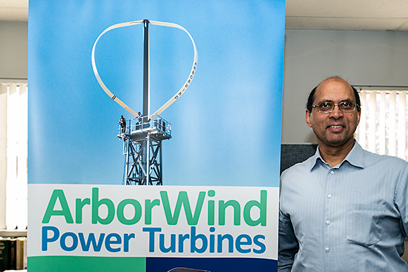 Dilip Nigam in ArborWind's Ann Arbor offices