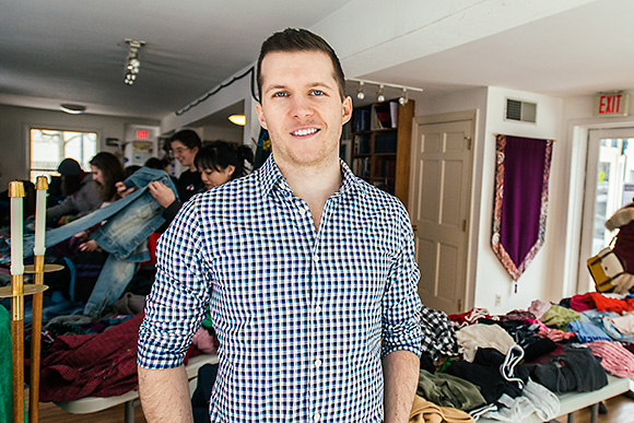 Ryan Gourley at the A2Share Clothing Swap at Canterbury House