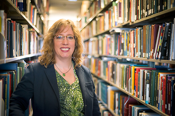 Julie Weatherbee at the U of M Harlan Hatcher Graduate Library
