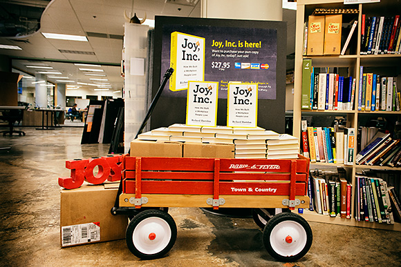 Copies of Joy, Inc. on display at Menlo Innovations