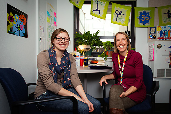 Joy Pehlke meets with Lindsay Miller at Wolverine Wellness