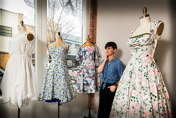 Owner Lauren Naimola at Dear Golden Vintage on Fourth Avenue
